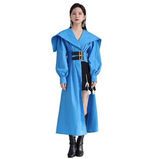 Elevate Your Style with the Irregular Mid-length Waistband Shirt Dress