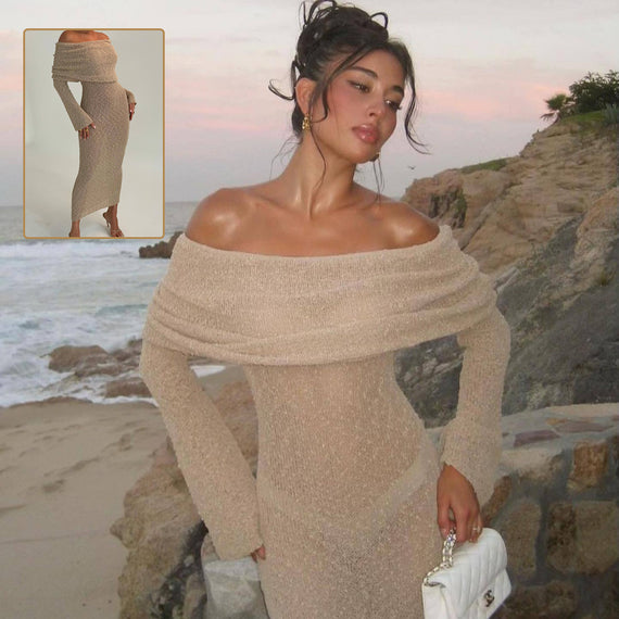 Sexy One-Shoulder Knit Dress - Beach Holiday Longwear