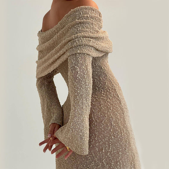 Sexy One-Shoulder Knit Dress - Beach Holiday Longwear