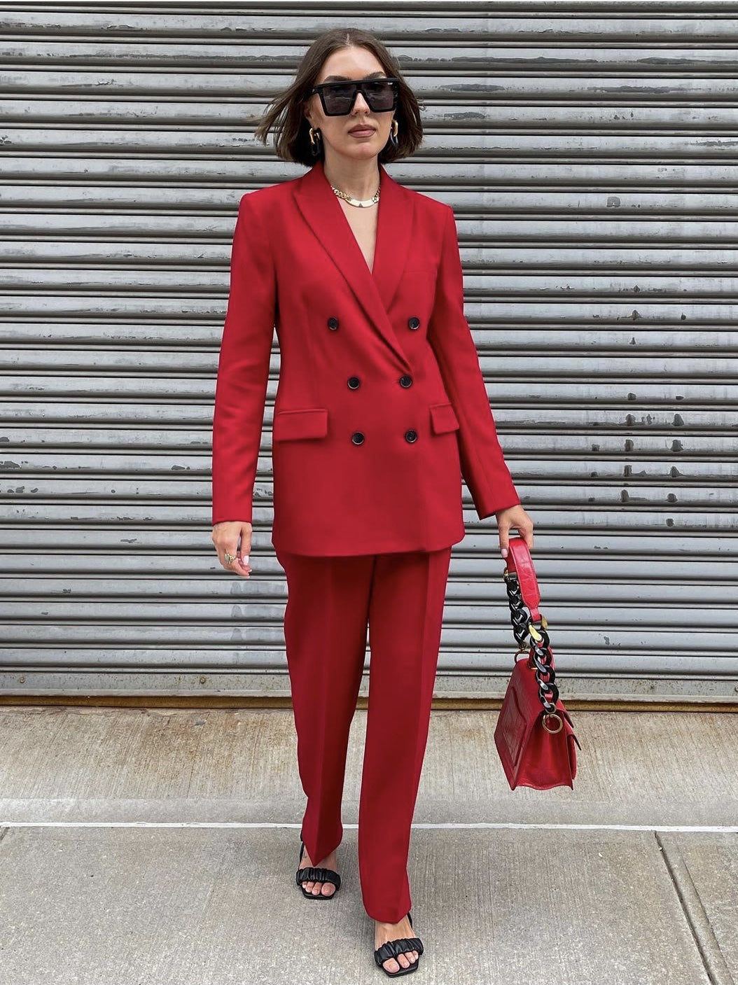 Red Two-Piece Suit Jacket