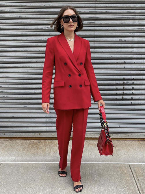 Red Two-Piece Suit Jacket