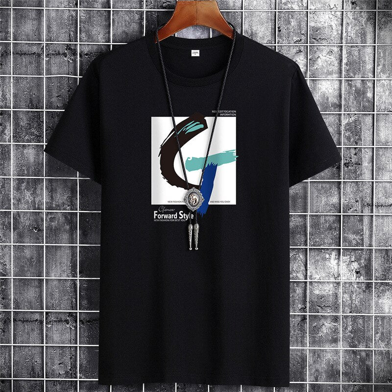 Summer Cotton T-shirts NEW Fashion Loose Man T Shirt Short Sleeve Breathable Oversized Tshirt Men Harajuku Tees Top