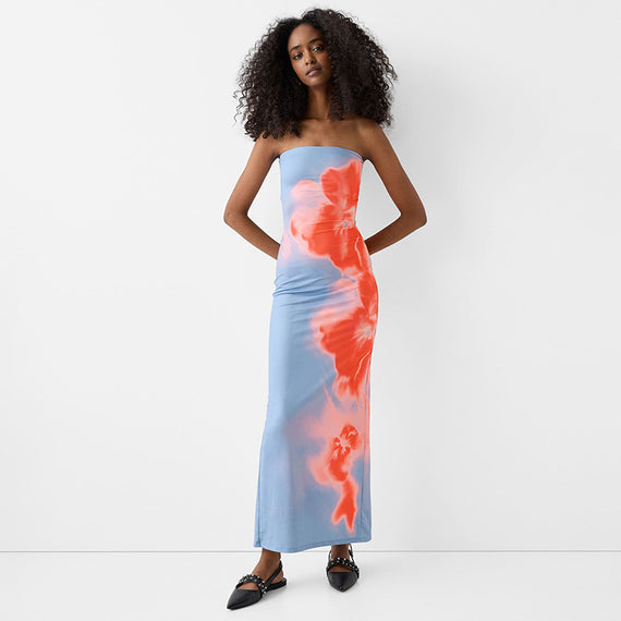 Sexy Slit Tube Long Dress - Summer Party Beach Wear