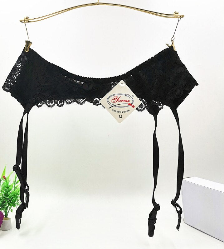 Women's Sexy Garter Belt Plus Size Lace Garter Belt Sling Transparent Lingerie Adjustable Double Breasted Belt Stockings