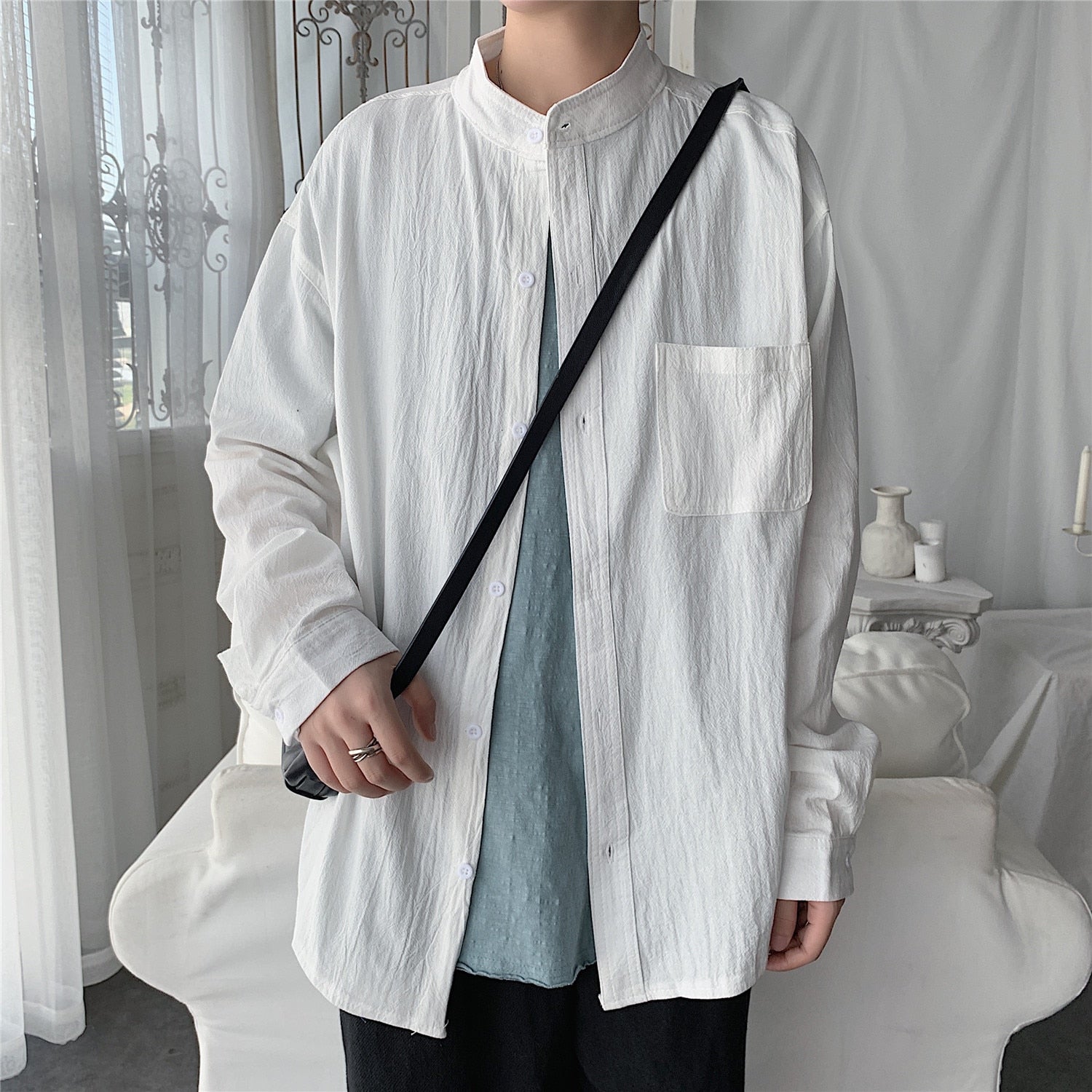 Cotton Korean Fashiosn Long Sleeve Shirts 2023 Vintage Harajuku Blouses Japanese Streetwear Oversize Button Up Shirts