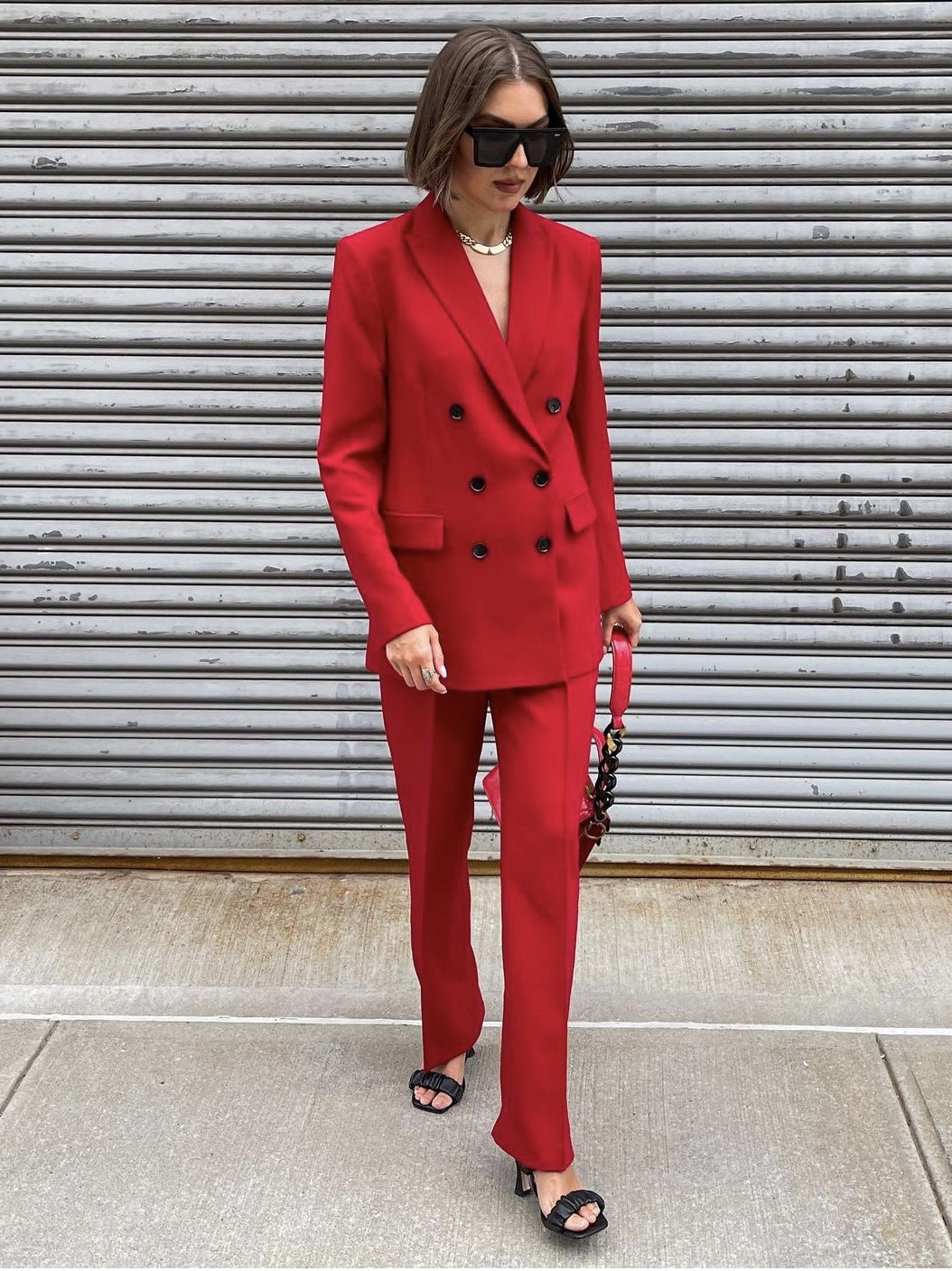 Red Two-Piece Suit Jacket