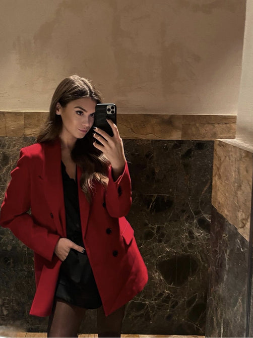 Red Two-Piece Suit Jacket