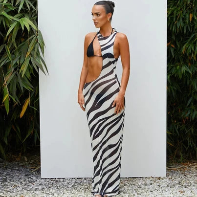 2024 Sexy Mesh Maxi Dress for Summer Holiday - Women's Beach Cover-Up