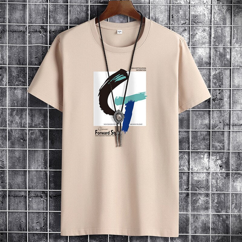 Summer Cotton T-shirts NEW Fashion Loose Man T Shirt Short Sleeve Breathable Oversized Tshirt Men Harajuku Tees Top