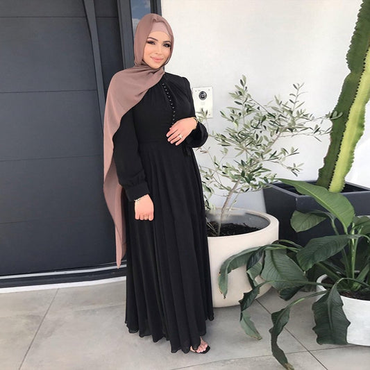 Djellaba Muslim Dress Big Swing Abaya Elegant Long Muslim Abayas Women Modest Wear Clothing EID Robes Belt