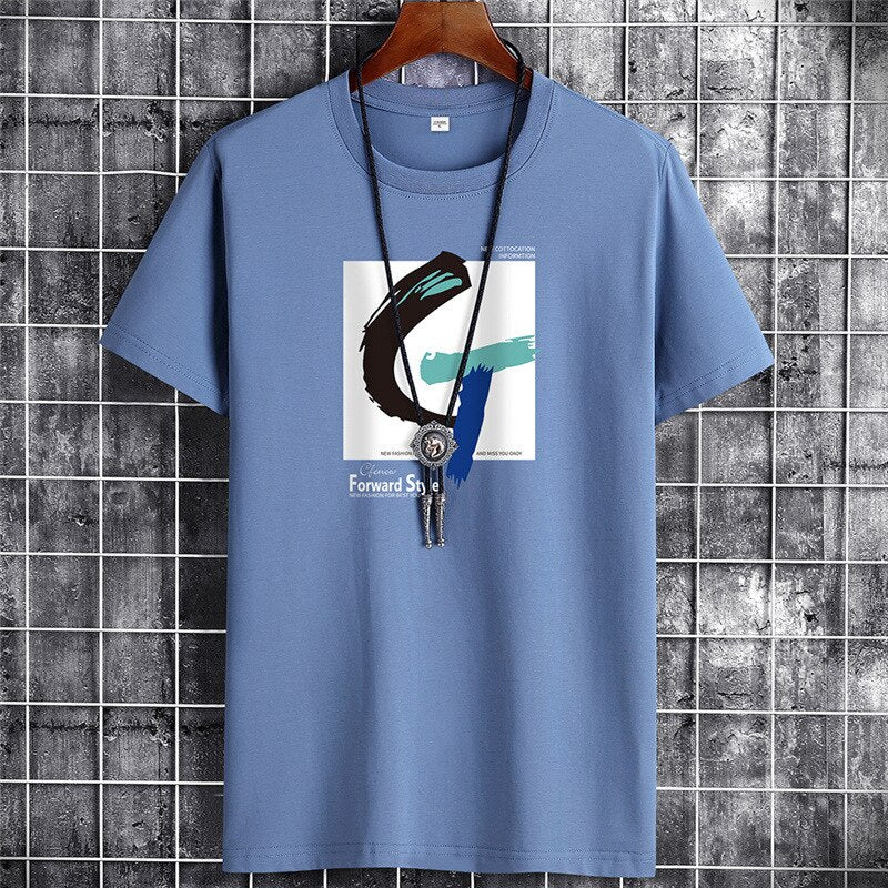 Summer Cotton T-shirts NEW Fashion Loose Man T Shirt Short Sleeve Breathable Oversized Tshirt Men Harajuku Tees Top