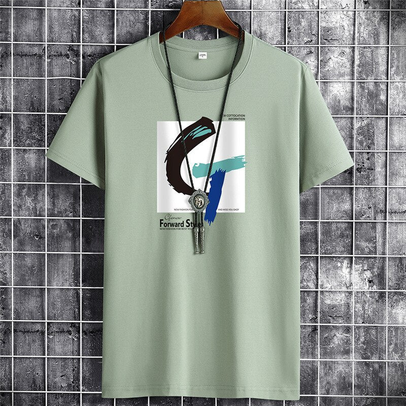 Summer Cotton T-shirts NEW Fashion Loose Man T Shirt Short Sleeve Breathable Oversized Tshirt Men Harajuku Tees Top