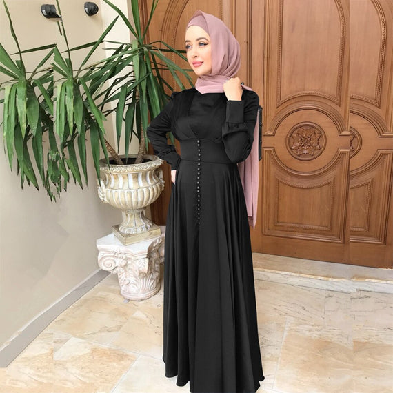 Abaya Dubai Silky Satin Muslim Dress Islam Dress Abayas Women Vestidos Robe Longue Vetement Femme Musulman De Mode