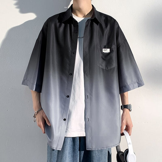 Tie Dye Korean Fashiosn Y2k Shirts 2023 Summer Oversized Vintage Button Up Shirt Japanese Streetwear Japanese Blouses