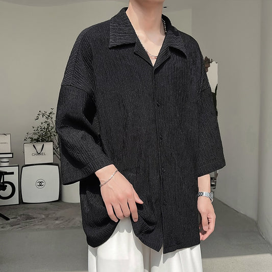 Korean Fashiosn Harajuku Shirts 2023 Summer Vintage Casual Half Sleeve Blouses Japanese Oversize Y2k Button Up Shirt