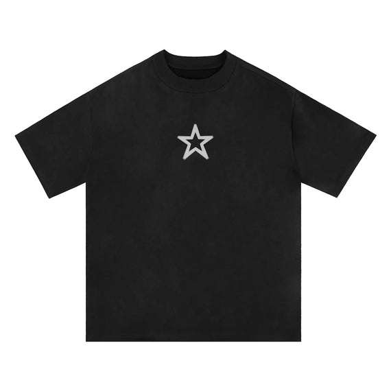 Stylish and Comfortable Unisex Suede Tshirts with Embroidered Stars and Short Sleeves for Summer Streetwear