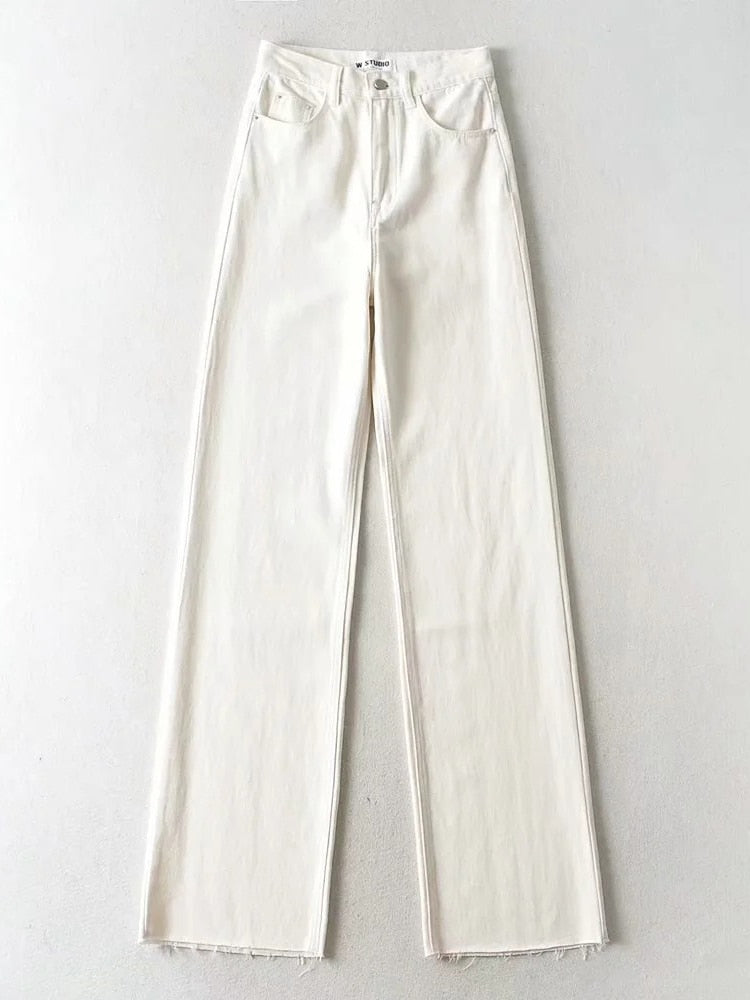 Casual Fashion Straight Leg Women's Jeans Denim Bottom Harajuku Boyfriend Long High Waist Baggy Jeans Fall Pants