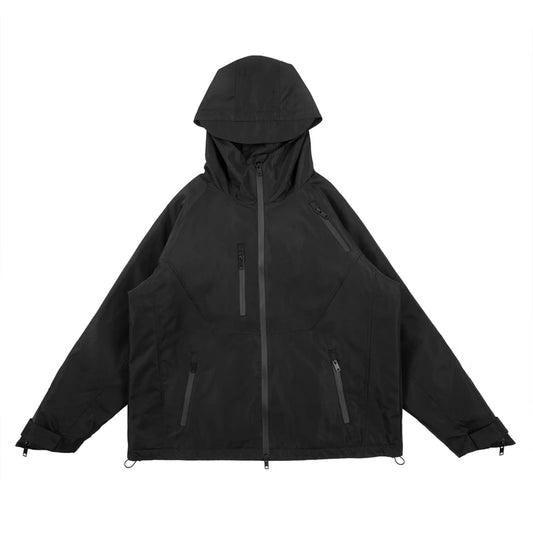 Men's Winter Hooded Jacket with Zipper Pockets and Cotton Padding - Stylish and Warm Streetwear Coat