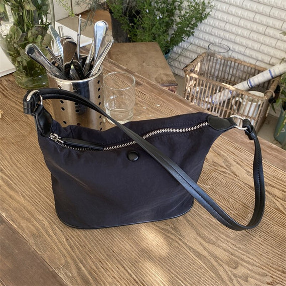 Simple Solid Color Women's Crossbody Bags Soft Nylon Ladies Small Shoulder