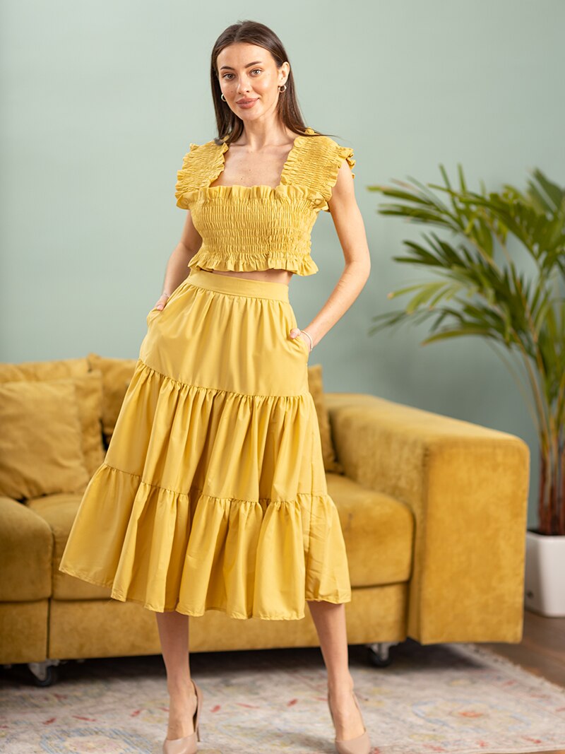 Summer Sexy Two Piece Skirt Set Women Casual 2 Piece Set Skirt and Crop Top High Waist Skirt Suits Two Piece Matching Sets Women