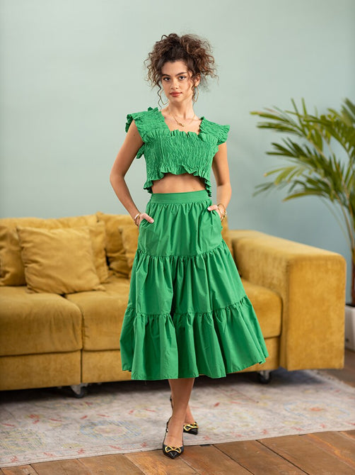 Summer Sexy Two Piece Skirt Set Women Casual 2 Piece Set Skirt and Crop Top High Waist Skirt Suits Two Piece Matching Sets Women