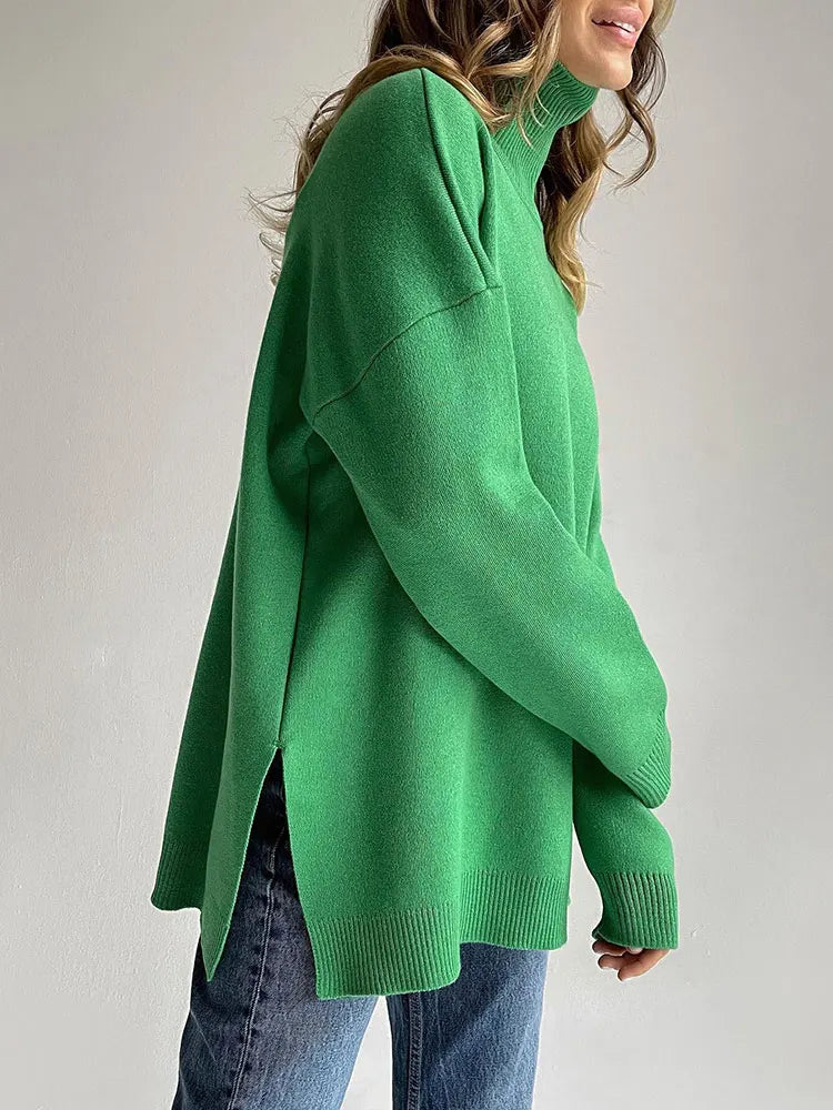 Cozy and Chic Oversized Turtleneck Sweater for Women - Perfect for Winter